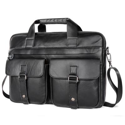 China High Quality 2022 Fashion Custom Business Bag Top Layer Cowhide Shoulder Bag 15.4 Inch Laptop Leather Briefcase Man for sale