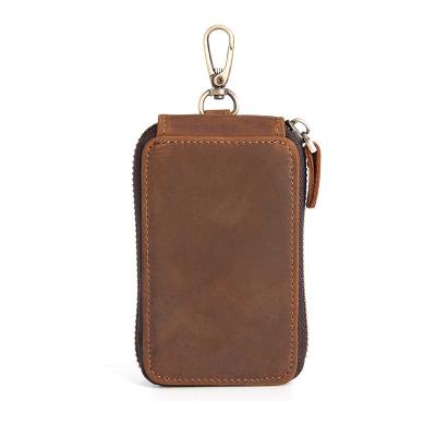 China High Quality Key Wallet Key Holder Customized Man Car Key Case Retro Layer Smart Genuine Leather Key Holder for sale