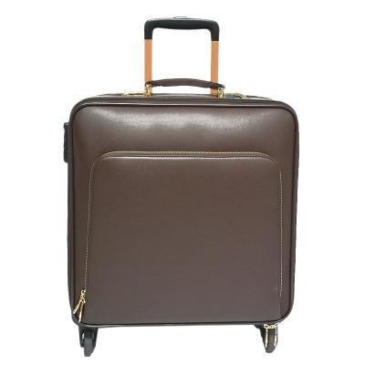 China PU Customized Hot Selling Waterproof Large Capacity Travel Luggage Trolley Bag Leather Luggage Travel Bags for sale