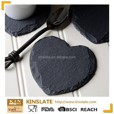 China China factory craft handmade slate heart stone cheese dish for tableware for sale