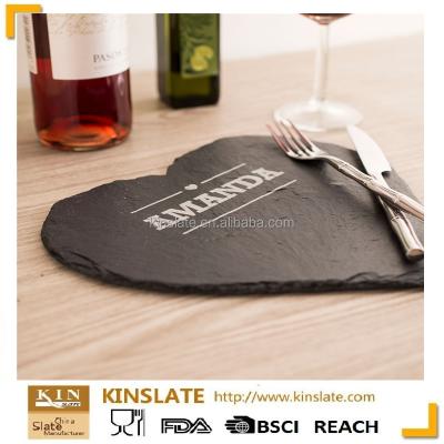 China Natural stone slate stone plate heart back style, slate gifts and crafts wholesale for sale