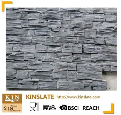 China Natural stone appearance.nice color; precise size 600 x 150 mm handmade natural Z shape slot chipped surface slate culture stone for sale