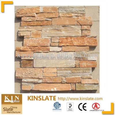 China Frost Resistance Natural Beige Quartzite Concrete Backed Stone Culture Wall External Cladding for sale