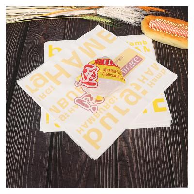 China Disposable Fast Food Paper Disposable Takeout Paper Waterproof Environmental Friendly Ink Proof Hamburger Bread Sheet for sale