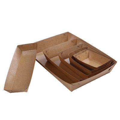 China Disposable Boat Shape Open Greaseproof Tray Paper Packaging Takeout Store For Hot Dog Fast Food Restaurant Packing Box for sale