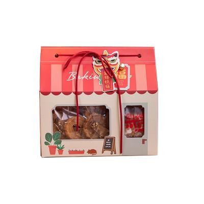 China Recycled Materials Paper Candy Box Full Moon Cake Box With Window for sale