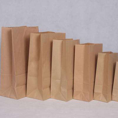 China Wholesale Disposable Brown Packaging Paper Bag For Open Logo Printing Cutsomised Food Packaging Grocery Disposable Mouth Takeaway Bag for sale