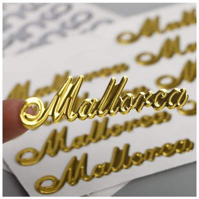 China Custom Use Custom Stickers Custom Label Printing Gold Trademark 3D Sticker Hollow Out Rose Gold Foil Clear Sticker With Trademark Logo for sale