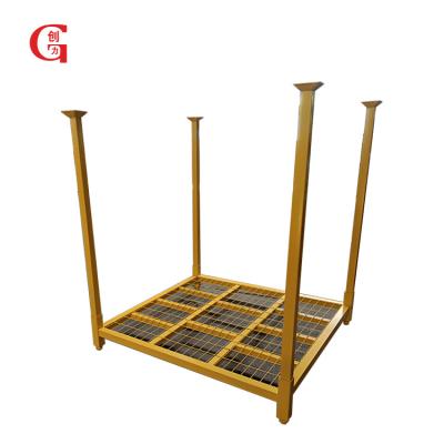 China Custom Warehouse Heavy Duty Stackable Stackable Foldable Metal Steel Storage Tire Pallet Customization for sale