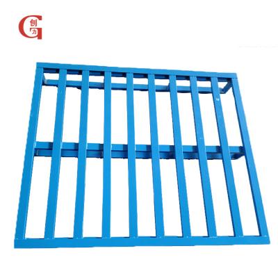 China Heavy Duty Blue Powder Coating Mild Steel Storage Forklift Iron Metal Logistic Pallet For Transportation Customization for sale