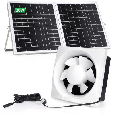 China Waterproof Solar Panel Fan Kit Weatherproof Dual Fan with 11Ft/3.5m Cable for Small Chicken Coops Greenhouses Pet Houses for sale