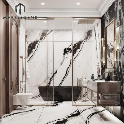 China Factory price panda white marble tiles china modern wholesale interior stone material for floor and wall for sale