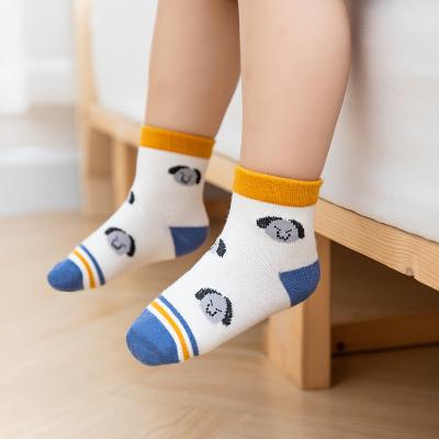 China 5 Pairs Breathable Cartoon Baby Cute Infant Kid Ruffles Animal Organic Newborn Girls Boys Toddler Cotton Short Socks for sale