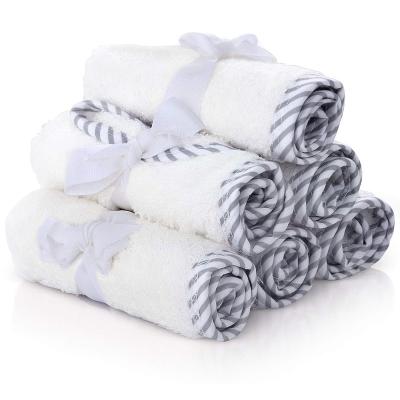 China 6-Piece Sustainable Organic Bamboo Sensitive Skin Baby Soft Cloth Wipes Face and Bath Towels Washcloth for Newborn for sale