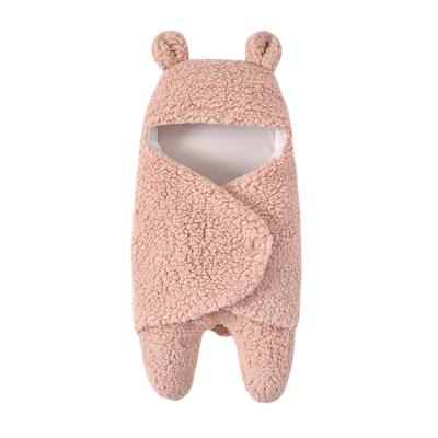 China Warm Breathable Sherpa Fleece Carrier Infant Cute Sleepingwear Cartoon Wrap Envelope Baby Sleeping Bag for sale