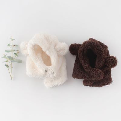 China Snap Proof Bear Cartoon Plush Bear Warm Cold Outdoor Infant Winter Fluffy Hat Casual Hat for sale