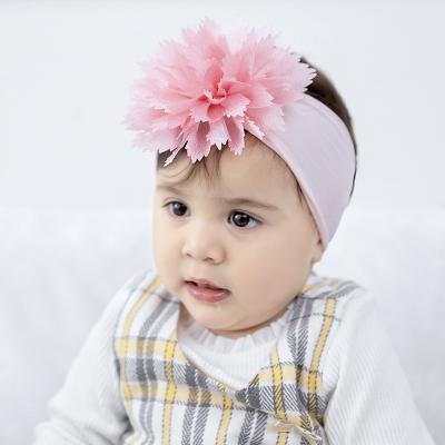 China 2021 New Baby Soft Bow Flower Headdress Nylon Baby Headband Hair Band for sale