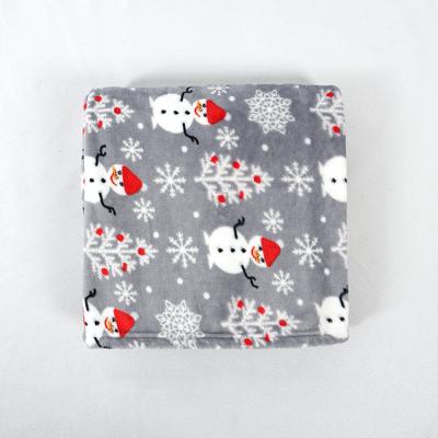 China Sustainable Popular Cute Super Cute Soft Christmas Snowman Print Flannel Fleece Blanket for sale