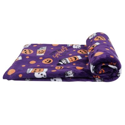 China Eco - Friendly Flannel Printed Blanket Super Soft Fleece Blanket For Hallowmas for sale