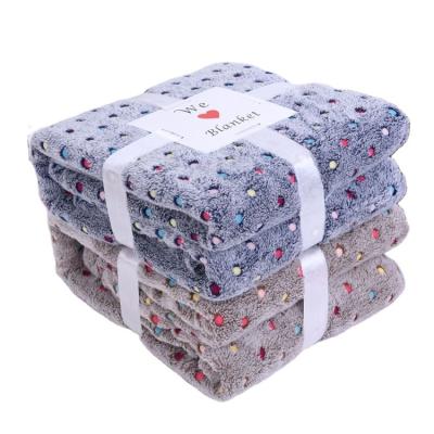 China Factory Wholesale Price 100% Sustainable Polyester Coral Fleece Custom Offset Printed Blanket for sale