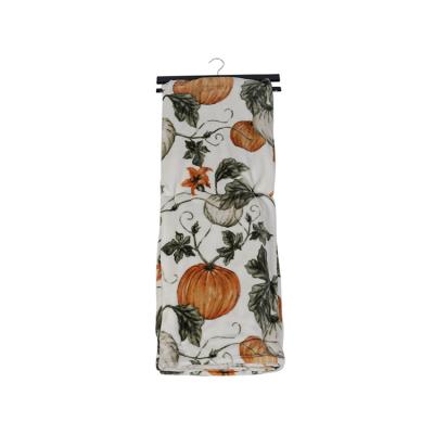 China Sustainable ATAYA Pumpkin Printing Super Soft Flannel Fleece Blanket for sale