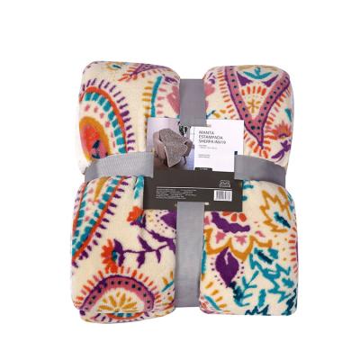 China Wholesale Anti Pilling Polyester Reverse Sherpa Rotary Printed 100% Flannel Blanket for sale