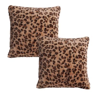 China Sustainable Ultra Soft Cheetah Decorative Cushions Leopard Printed Faux Fur Plaids For Home Sofa for sale