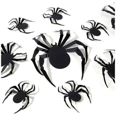 China Halloween party wall sticker set Hot Selling Realistic Backdrop Decorations 3D Large Spider Stickers Set For Party Halloween for sale