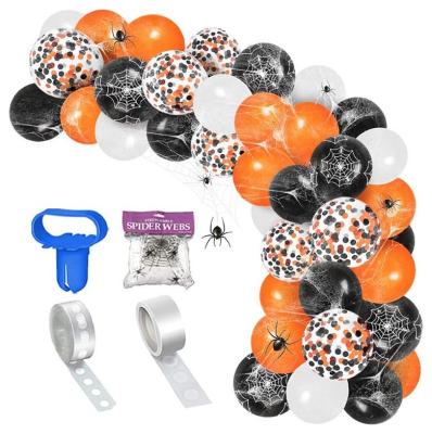 China Halloween party garland set Hot Sale Spider Web Pattern Halloween Party Supplies Birthday Decoration Garland Balloons Set for sale