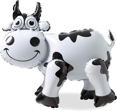 China Cow funny party Hot Sale Birthday Party Decoration Unique Design Cow Printing Pattern Foil Number Balloon for sale