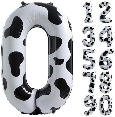 China Cow funny party High Quality Cow Animal Unique Funny Design Birthday Party Giant 40 Inch Number Balloon for sale