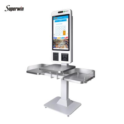 China Restaurants the cash register cash acceptor machine touch pos system for self-service ordering and payment kiosk 64GB (also can choose 16G android) for sale