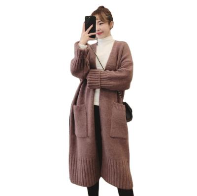 China Anti-Wrinkle Glory Winter Cardigan Sweater Solid Color Long Knit Casual Sweater Women Women Sweater for sale