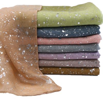 China Popular 9colors Shine Dot Cotton Gradient Shawl Viscous Scarves Hijabs for sale