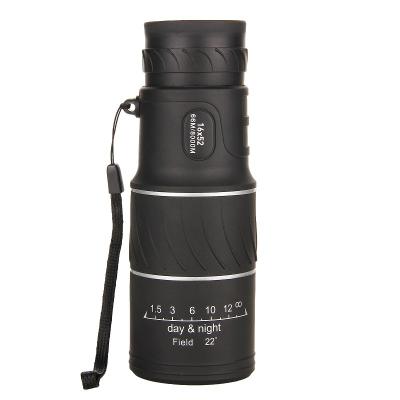 China Tiktok Hot Sale 16x52 Rubber Glass + Optics Monocular Telescope with Tripod and Phone Holder for Bird Watching Traveling Hunting Gig for sale