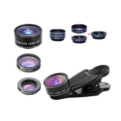 China Multi-layer Coating LIGINN 2020 3 In 1 Kit 0.63X Mobile Phone Camera Lens Wide Angle 15X Macro 198 Degree Fisheye Camera Lens for sale