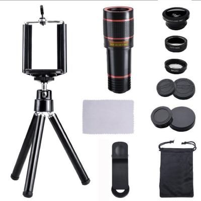 China Plastic shell+PE+ABS+Optical LIGINN 12X Lens Telescope Zoom 7 in 1 Mobile Phone Camera Lens for sale