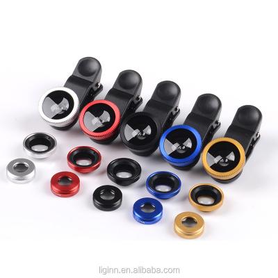 China Universal Detachable 3 in1 Fisheye Clip Cell Phone Mobile Camera Lens for sale