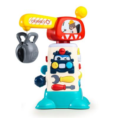 China Parent-child Interaction Electric Crane Toys Crane Set With Educational Lights And Matching Tool Toy Crane Truck 31*16*22cm Music Forklift for sale