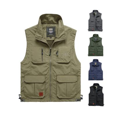 China Breathable Wholesale Fashion Outdoor Casual Multi Pocket Breathable Utility Plus Size Men's Vests & Waistcoats for sale