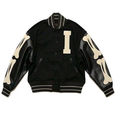 China Reversible Hot Sale Embroidered Chenille Patches Wool Genuine Leather Sleeves Letterman Baseball College Varsities Jacket Custom for sale