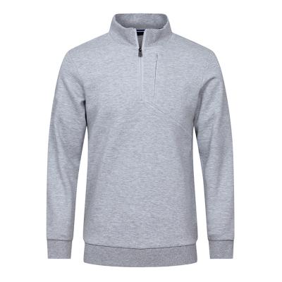 China Anti-pilling Plain Color Round Neck Half Zip Sweatshirt Autumn Golf Half Chest Zip Casual Sweatshirt for sale