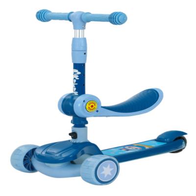 China Kid Baby Foldable Scooter With PU Hummer Light Wheel Scooter With Seat Have Music And Light for sale