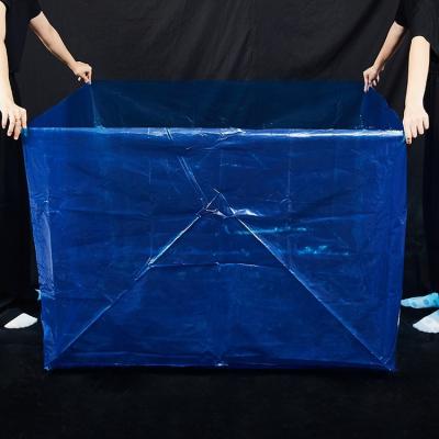 China Wholesale Industrial Blue Square Clear Pallet Cover Plastic Moisture Proof PE Square Plastic Bags for sale