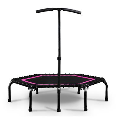 China Without Net Cheap Adult Elastic Hexagonal Railing Equipment Outdoor Fitness Trampoline Protective Child Net for sale