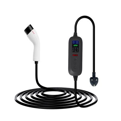 China Residential / General Purpose BS TUV Standard 16A 5M Length With Display For Touch Screen Operation Portable EV Charger Type - 2 for sale