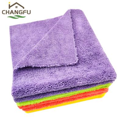 China QUICK DRY Changfu Fleece Car Wash Long Terry 40*40 Cleaning Cloth for sale