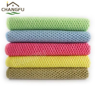 China Changfu Sustainable Wholesale Kitchen Washing Cloth Microfiber Table Cleaning Cloth for sale