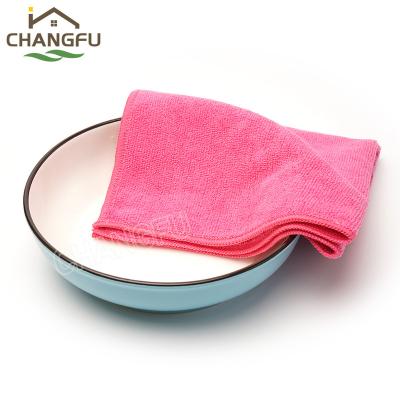 China ChangFu Sustainable Wholesale GRS Recycled Microfiber Household Cleanroom Cleaning Cloth Recycled Cleaning Towel for sale