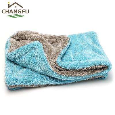 China Double Layer 1200gsm QUICK DRY Super Dry Car Towel Car Wash Polishing Cleaning Cloth for sale